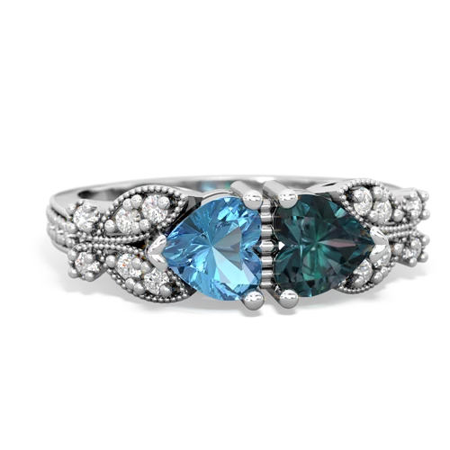 blue topaz-alexandrite keepsake butterfly ring