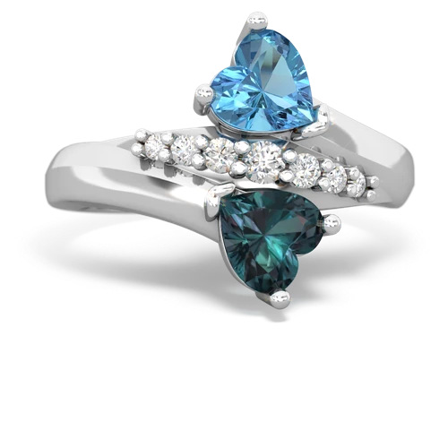 blue topaz-alexandrite modern ring
