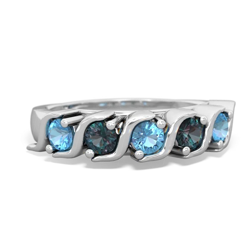 blue topaz-alexandrite timeless ring