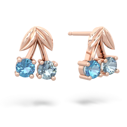 blue topaz-aquamarine cherries earrings