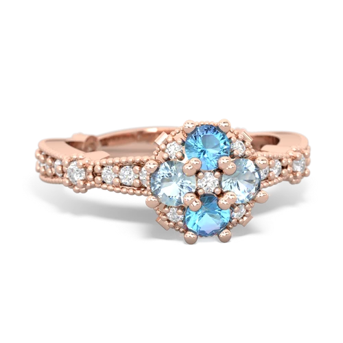 blue topaz-aquamarine art deco engagement ring