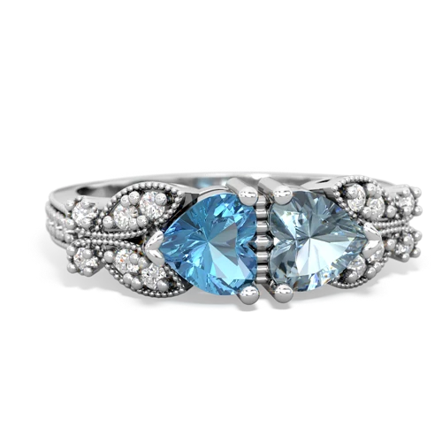 blue topaz-aquamarine keepsake butterfly ring