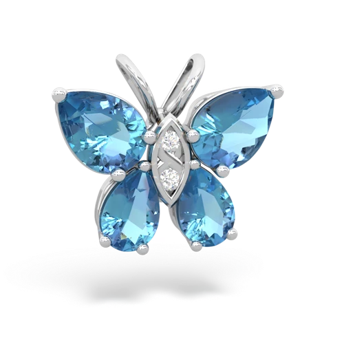 blue topaz-blue topaz butterfly pendant
