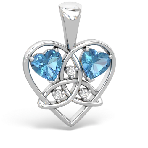 blue topaz-blue topaz celtic heart pendant