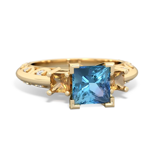 blue topaz-citrine engagement ring