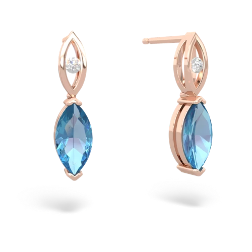 blue topaz geometric drop earrings