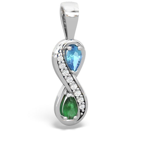 blue topaz-emerald keepsake infinity pendant