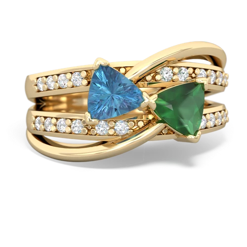 blue topaz-emerald couture ring