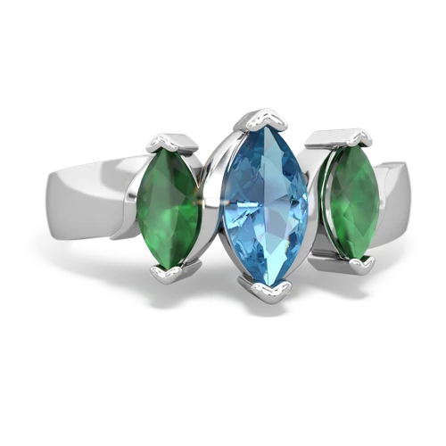 blue topaz-emerald keepsake ring