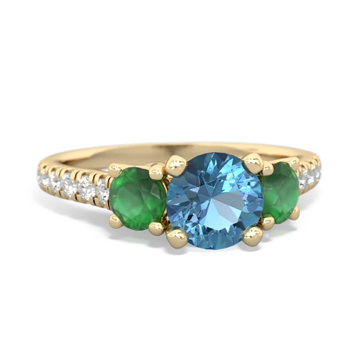 blue topaz-emerald trellis pave ring