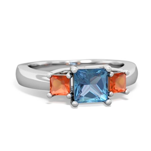 blue topaz-fire opal timeless ring