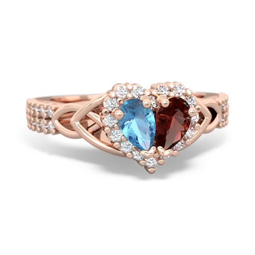 blue topaz-garnet keepsake engagement ring