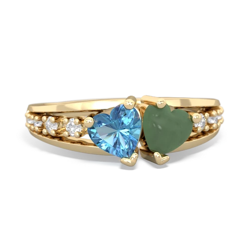 blue topaz-jade modern ring