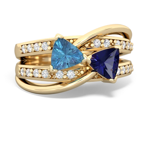blue topaz-lab sapphire couture ring