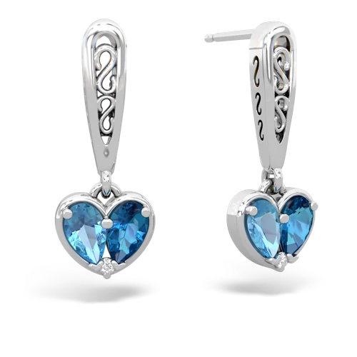 blue topaz-london topaz filligree earrings