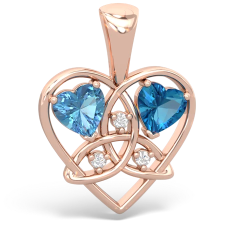 blue topaz-london topaz celtic heart pendant
