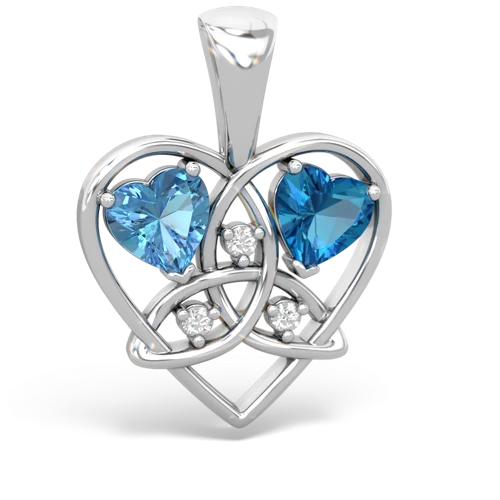 blue topaz-london topaz celtic heart pendant