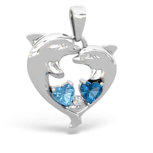 blue topaz-london topaz dolphins pendant