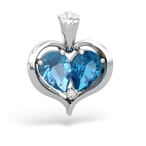 blue topaz-london topaz half heart whole pendant
