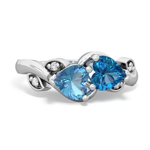 blue topaz-london topaz floral keepsake ring