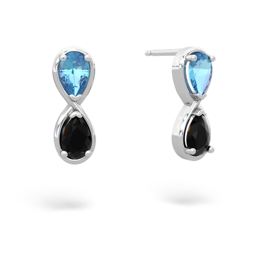 blue topaz-onyx infinity earrings