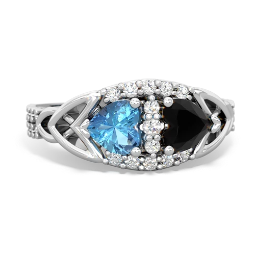 blue topaz-onyx keepsake engagement ring