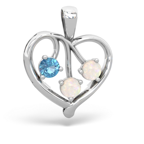blue topaz-opal love heart pendant