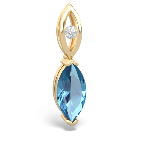 blue topaz geometric drop pendant