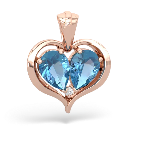 blue topaz half heart whole pendant