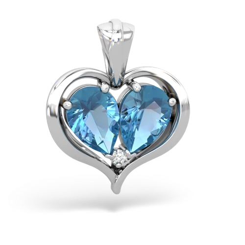 blue topaz half heart whole pendant