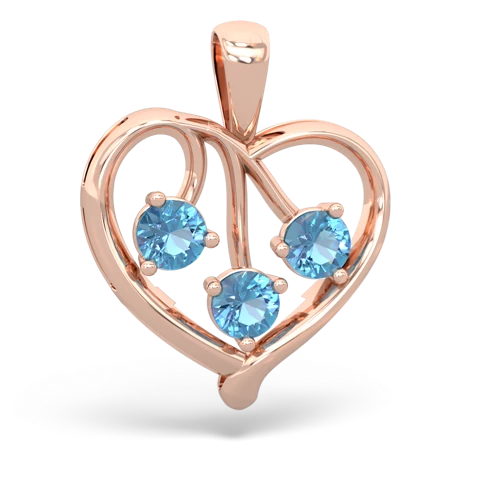 blue topaz love heart pendant