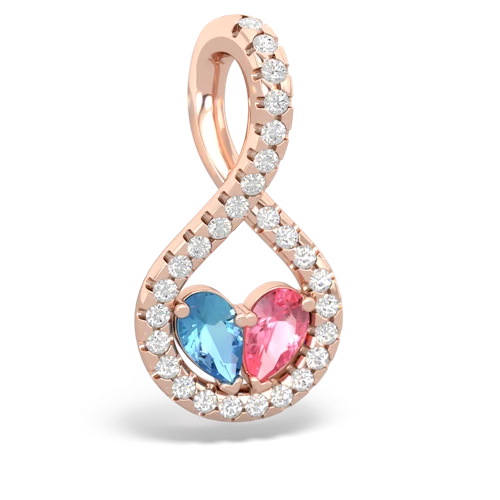 blue topaz-pink sapphire pave twist pendant
