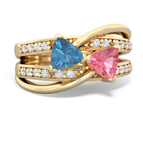 blue topaz-pink sapphire couture ring