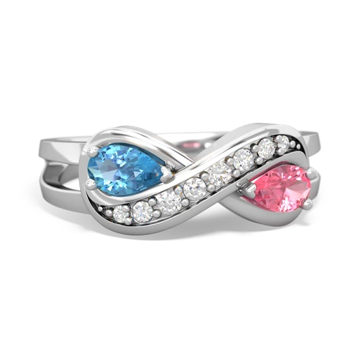 blue topaz-pink sapphire diamond infinity ring