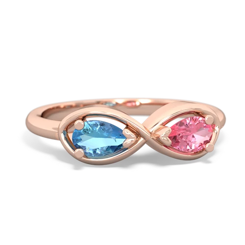 blue topaz-pink sapphire infinity ring
