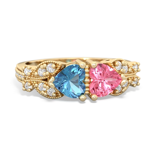 blue topaz-pink sapphire keepsake butterfly ring