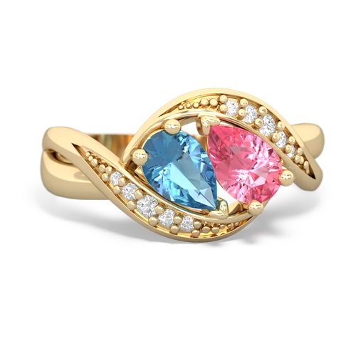 blue topaz-pink sapphire keepsake curls ring