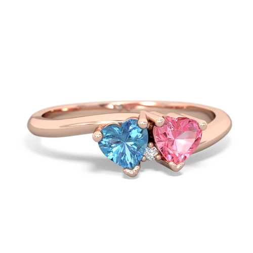 blue topaz-pink sapphire sweethearts promise ring