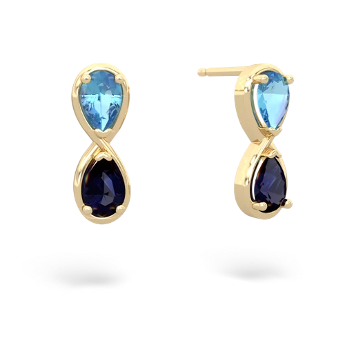blue topaz-sapphire infinity earrings