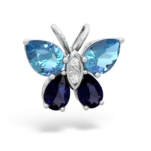 blue topaz-sapphire butterfly pendant