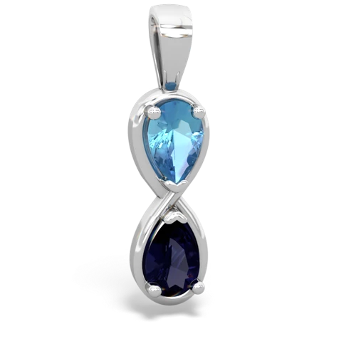 blue topaz-sapphire infinity pendant