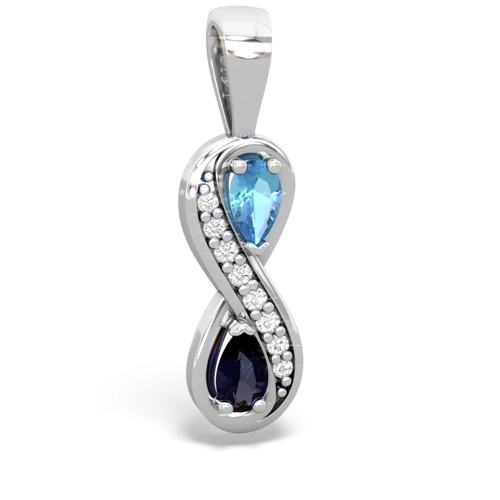blue topaz-sapphire keepsake infinity pendant