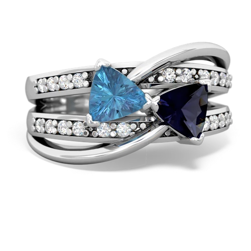 blue topaz-sapphire couture ring