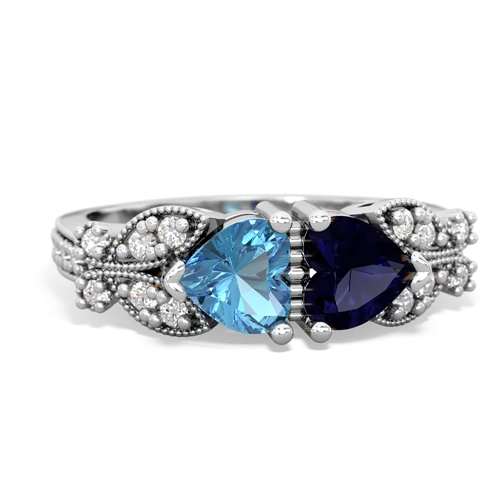 blue topaz-sapphire keepsake butterfly ring