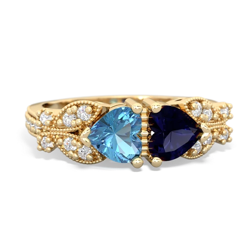 blue topaz-sapphire keepsake butterfly ring