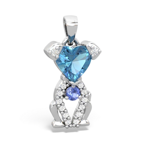 blue topaz-tanzanite birthstone puppy pendant