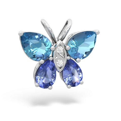 blue topaz-tanzanite butterfly pendant