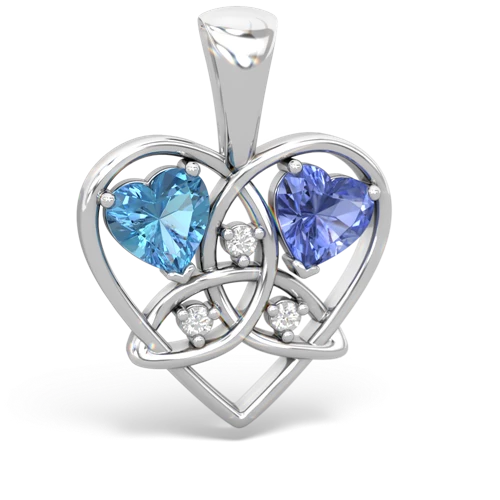 blue topaz-tanzanite celtic heart pendant