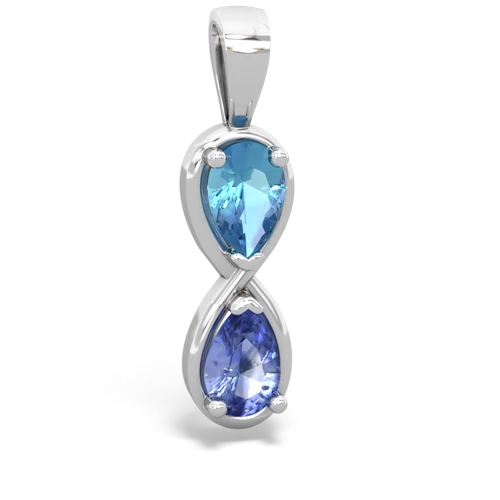 blue topaz-tanzanite infinity pendant