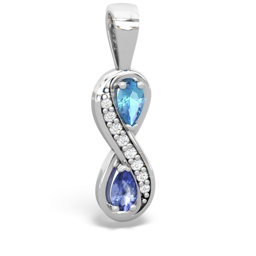 blue topaz-tanzanite keepsake infinity pendant